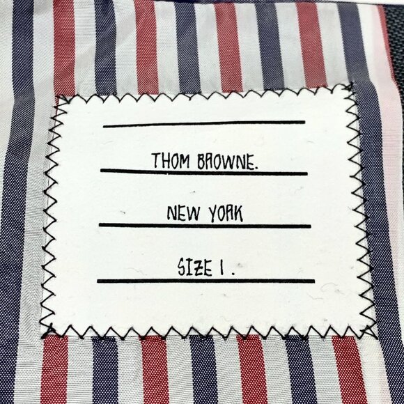 CM0373 Thom Browne Gray Wool Blazer With 4-Bar Stripe - Picture 6 of 7